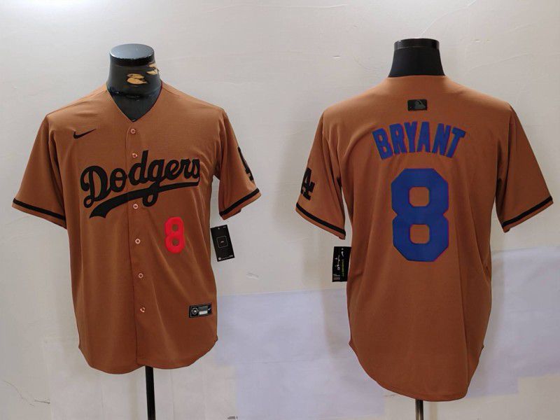 Men Los Angeles Dodgers #8 Bryant army green joint name 2024 Nike MLB Jersey style 5->->